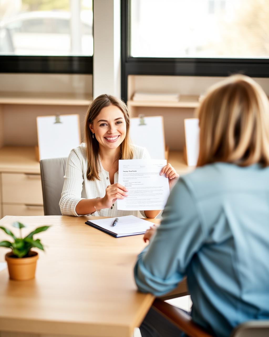 Career coach reviewing a resume with a client
